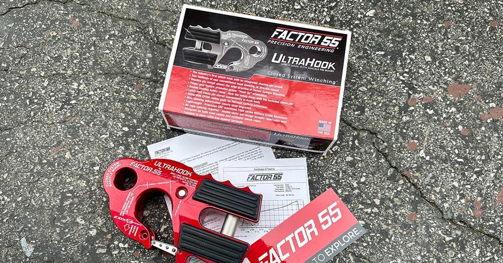 Produktbild von Factor 55 Ultrahook – Geschlossenes System Mit Schäkelstifthalterung, Für Stahl- & Synthetikseile, Rot