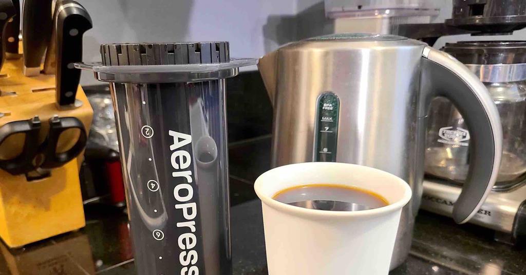 This XL portable coffee maker by AeroPress brews a big cup of coffee