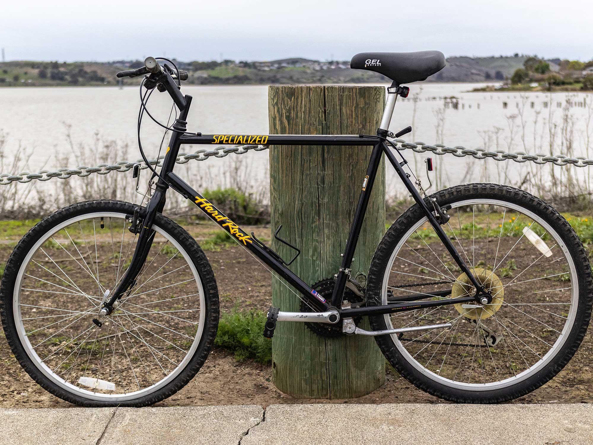 black and yellow mountain bike