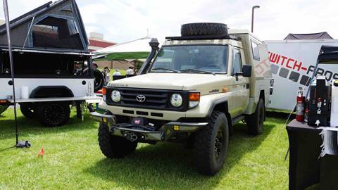 Overland Expo PNW Vehicles-38 Bellfab 70 Series Land Cruiser Troop Carrier