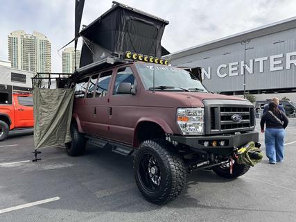 Quigly Overlanding Van front quarter