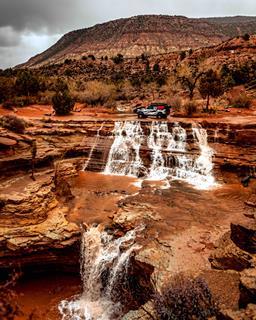 Offroad travel tv bronco raptor waterfall