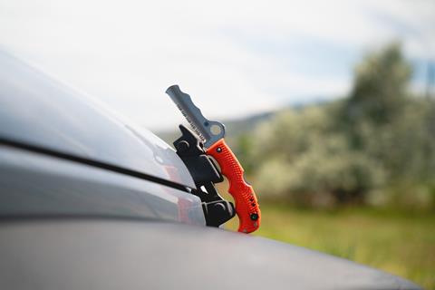 Spyderco Assist on Jeep Hood