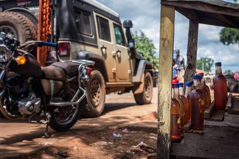 guinea-gas-side-of-road-jeep