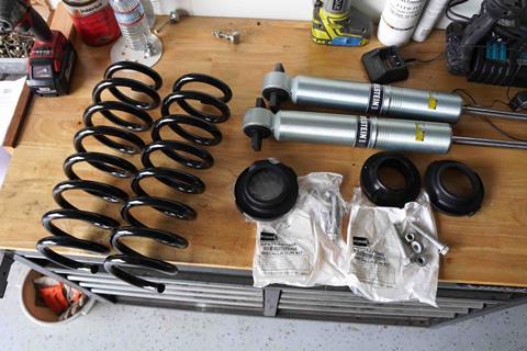 Bilstein_6112_shocks_springs_on_workbench