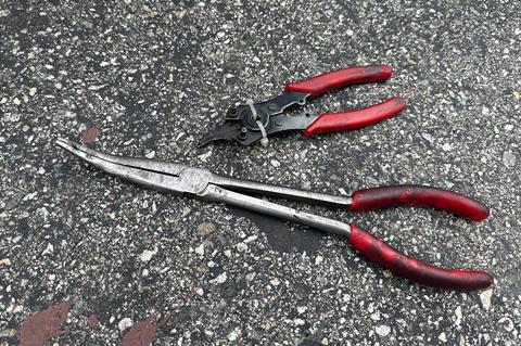 Tools used for the job: pliers and snap ring pliers.