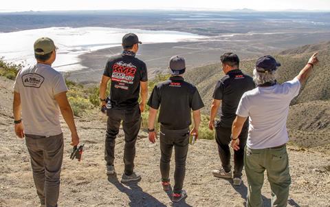 KYB Testing Team overlooking Mojave down below