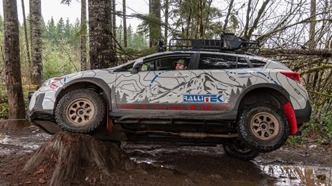 The combination of larger tires, a lift, body armor, and a little driver skill turned the Subaru Crosstrek crossover into a vehicle that can tackle a variety of trails.
