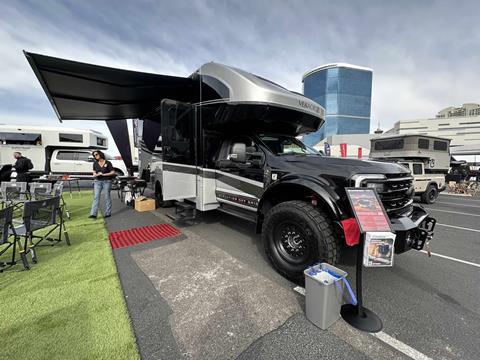 2024 LiquidSpring & IWS Off-Grid F-550 Renegade Veracruz 30VRM on display at the 2024 SEMA Overland Experience.