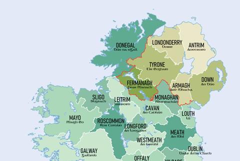 Northern Ireland Map by Province