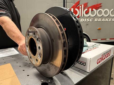 Comparison of stock vs Wilwood upgraded brake rotors for Mercedes Sprinter.