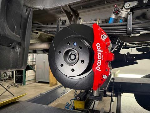 Wilwood AERO4-DM rear brake kit mounted on OWL Vans Tiffin GH1 Sprinter conversion