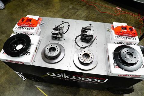 Stock Mercedes-Benz Sprinter brake rotor compared to upgraded Wilwood AERO-DM rotor showing increased diameter.