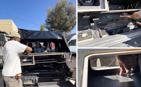 more Step-by-step installation process for Bronco drawer storage system at Sandy Vans facility