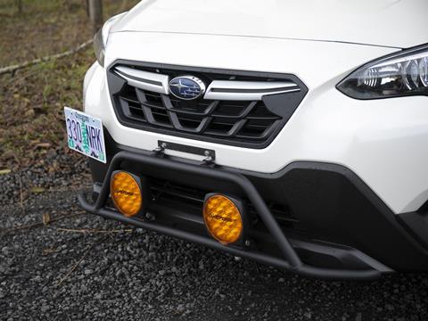 Rally Innovations light bar and skid plate installed on Bronco