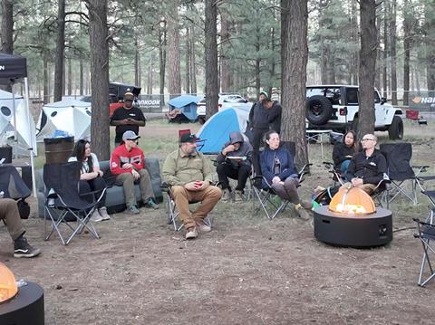 Fireside_Sean_Mercedes_Andy_Camp Dynapro Overland Expo West 2026.