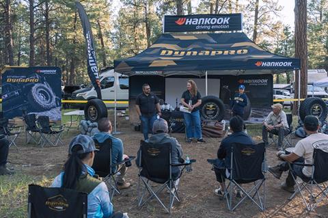 Attndees giving feedback during Hankook Camp Dynapro Overland Expo West 2026
