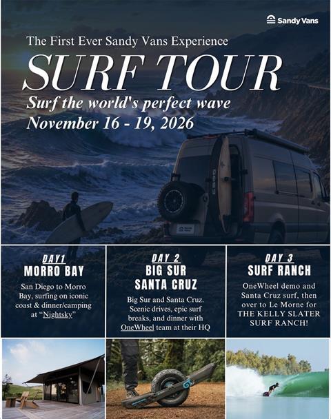 Sandy Vans Surf Tour Schedule